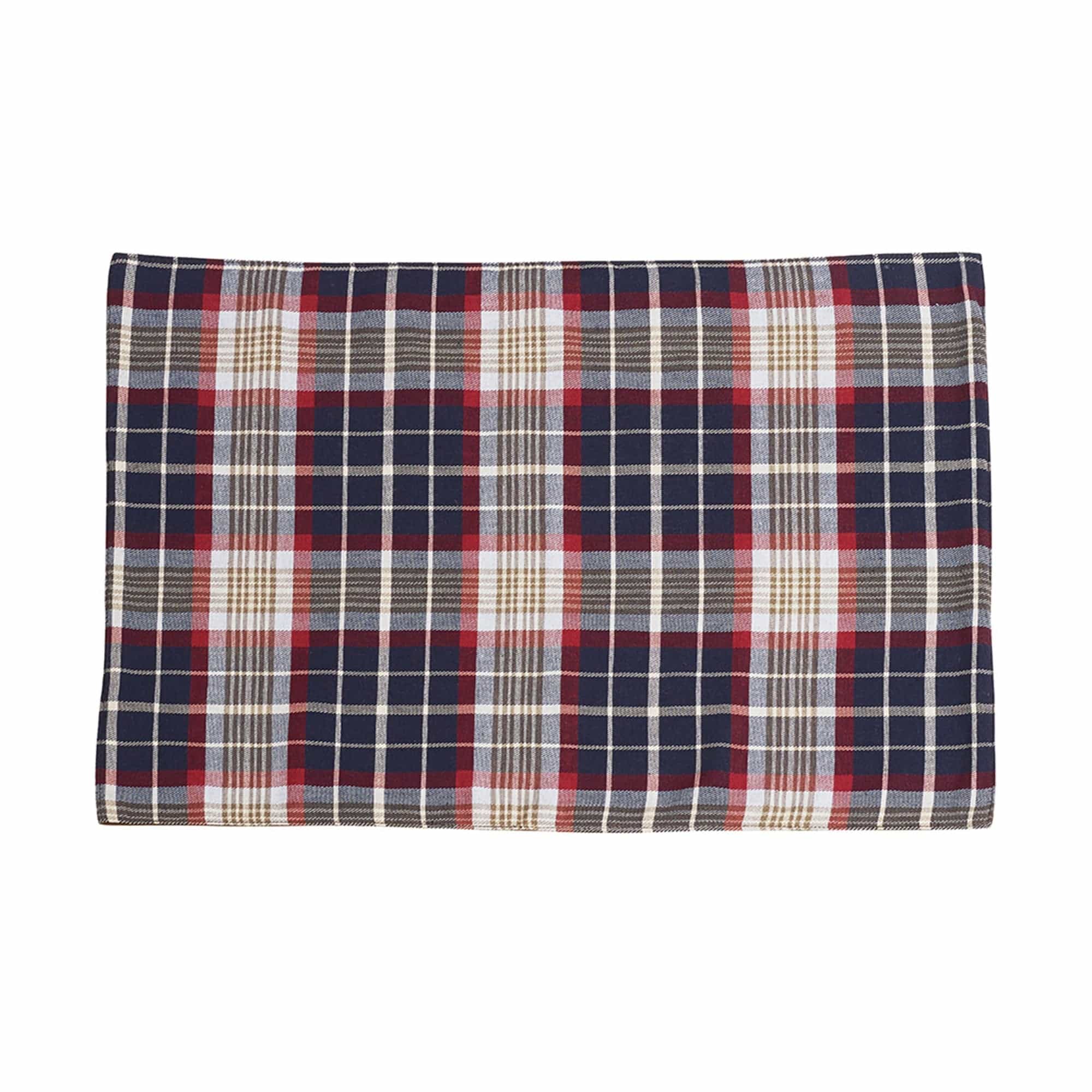 South Haven-Blue Plaid Rope Detailed 4PC Placemat Table Linens
