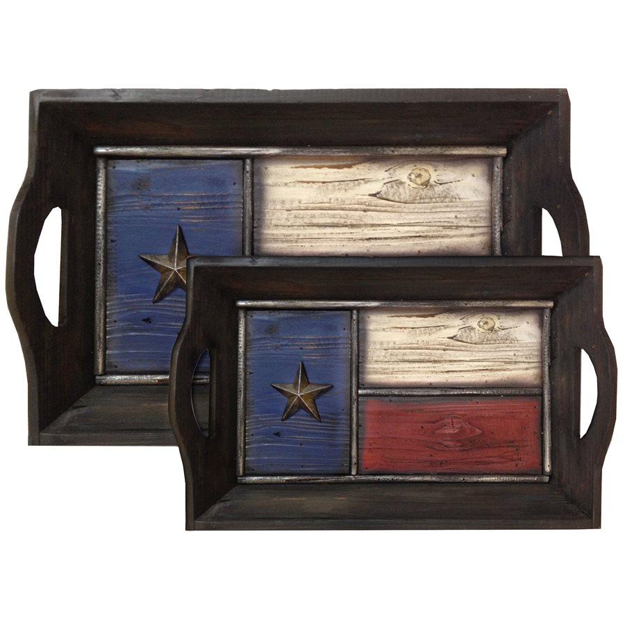 Texas Flag Tray 2PC Set Home Accents