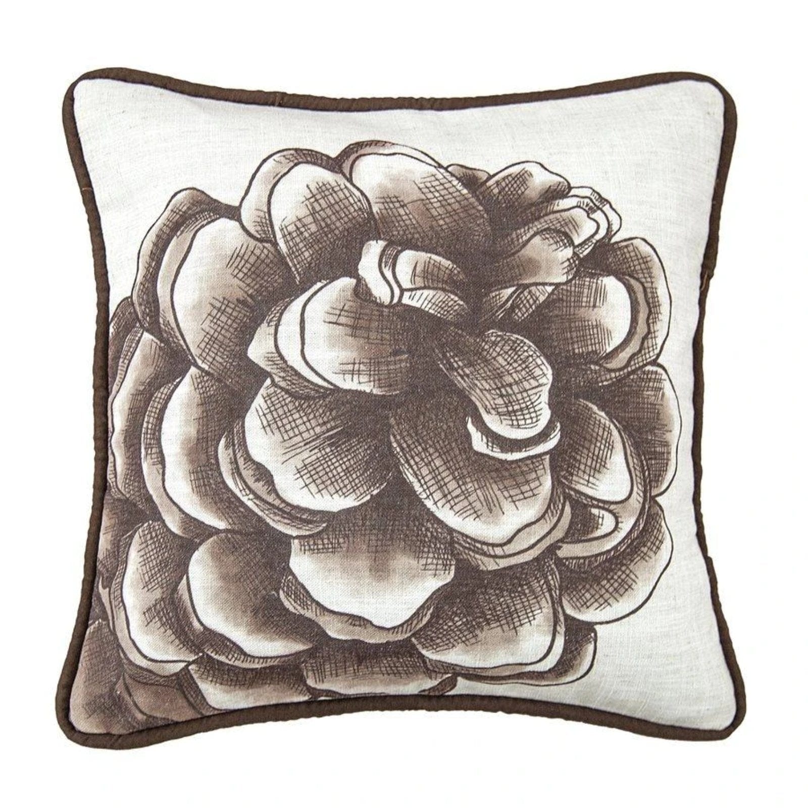 Forest Pine Water Print Pinecone Throw Pillow Throw