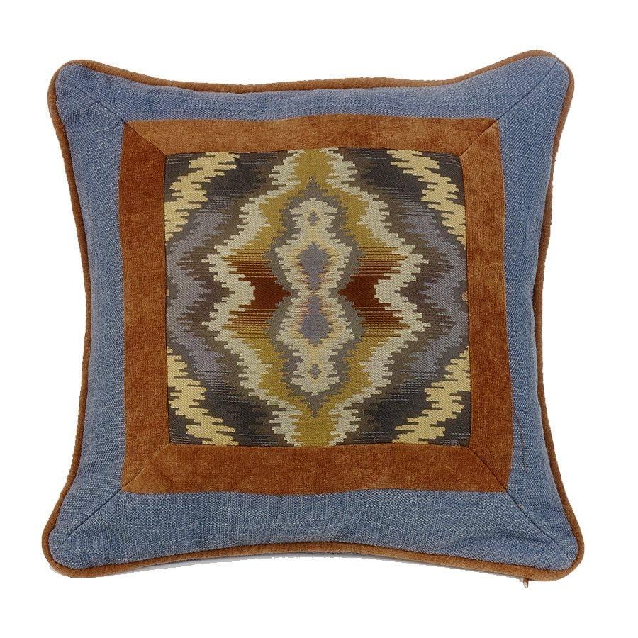 Lexington Southwest Diamond Throw Pillow - Blue, Tan & Copper Throw