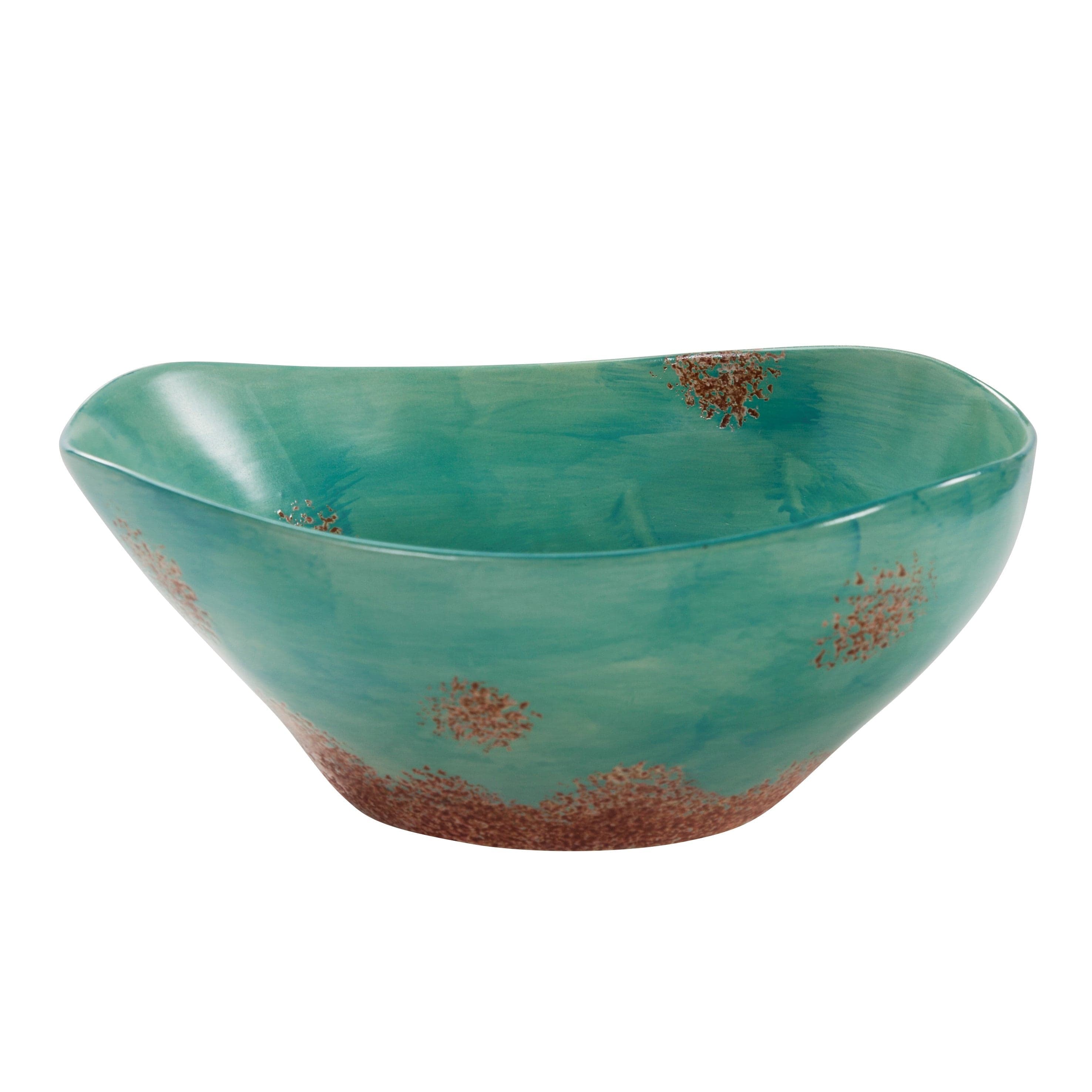 Patina Turquoise Ceramic Serving Bowl Serving Bowl