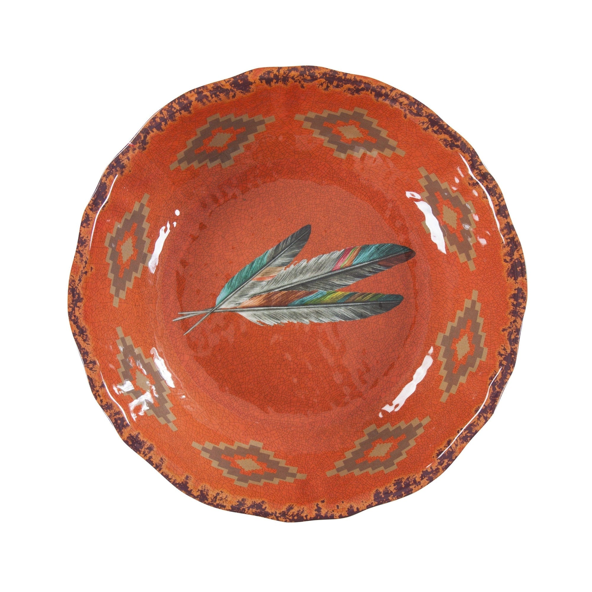 Tossed Feather Melamine Serving Bowl Serving Bowl