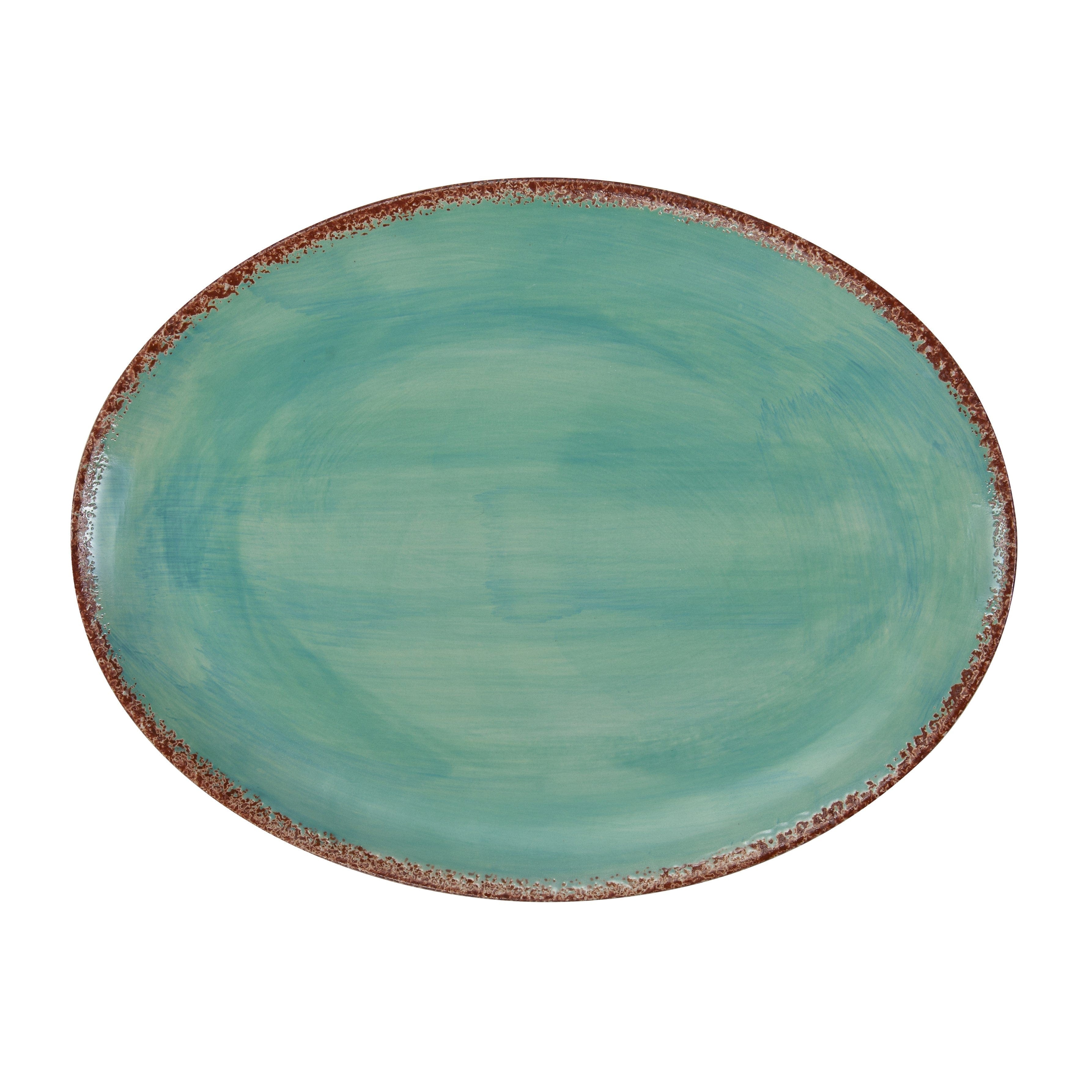 Patina Turquoise Ceramic Serving Platter Serving Platter