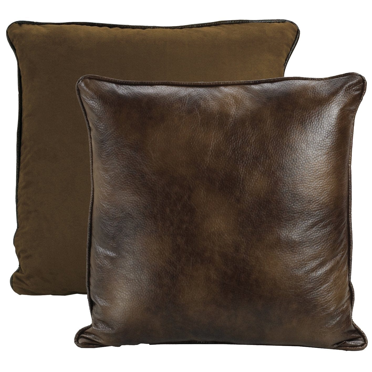 Brown Faux Leather Reversible Euro Sham Euro Sham