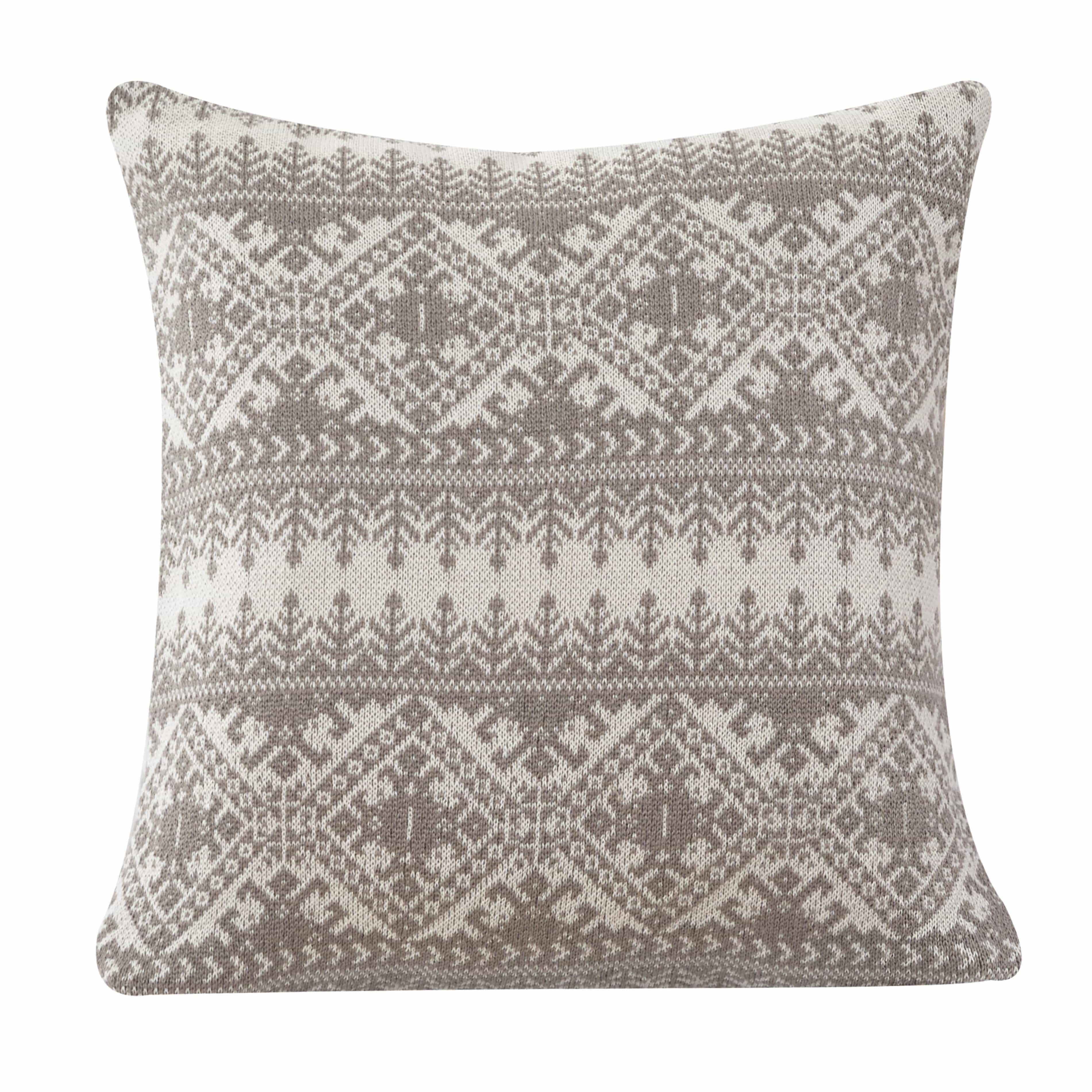 Fair Isle Knit Euro Sham - Taupe Euro Sham