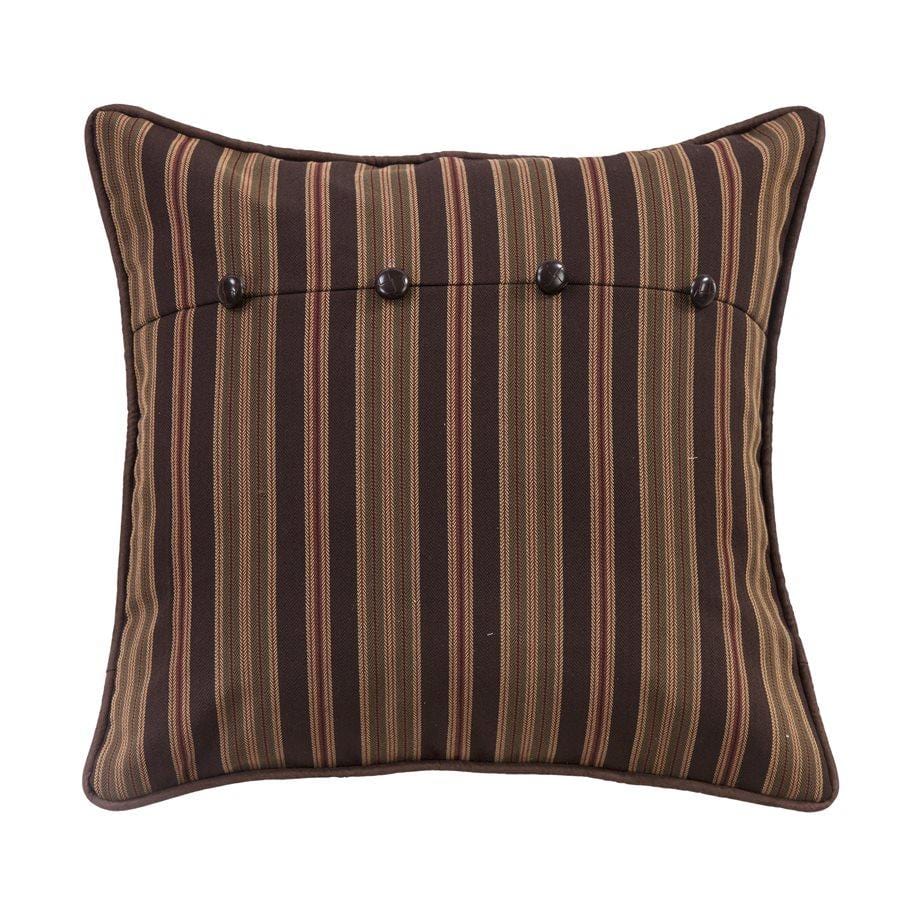 Forest Pine Stripe Euro Sham - Brown, Tan, Olive & Burgundy Euro Sham