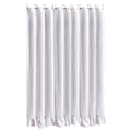 Lily Washed Linen Blend Ruffled Shower Curtain, White Shower Curtain