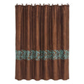 Wyatt Copper & Turquoise Scrollwork Shower Curtain Shower Curtain