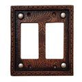 Tooled Resin Double Rocker Wall Switch Plate Switch and Outlet Wall Plate