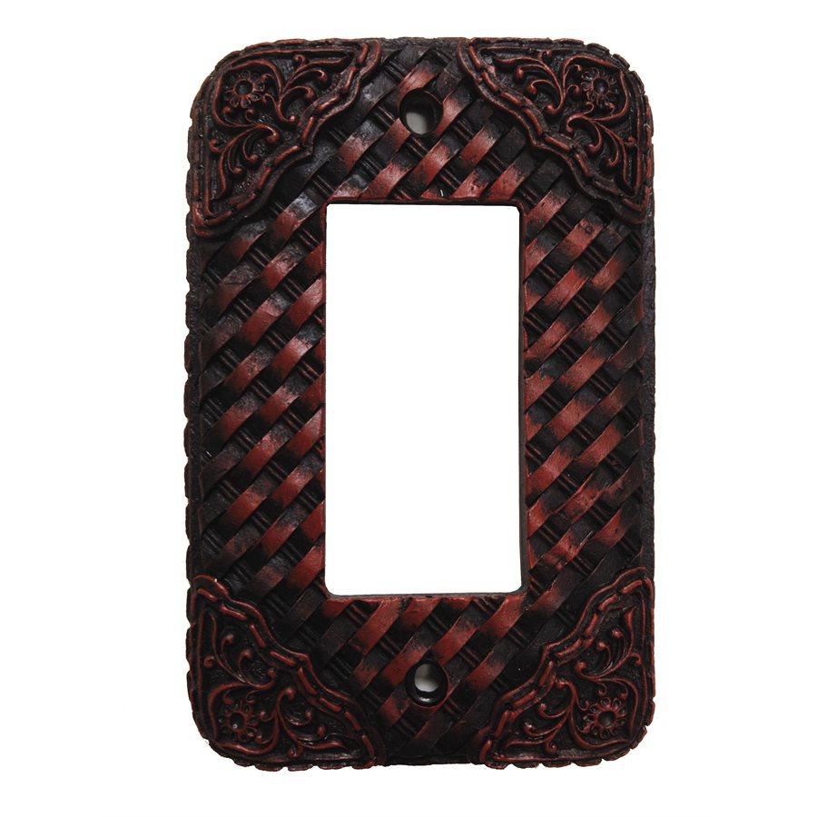 Tooled Resin Weaver Single Rocker Wall Switch Plate Switch and Outlet Wall Plate