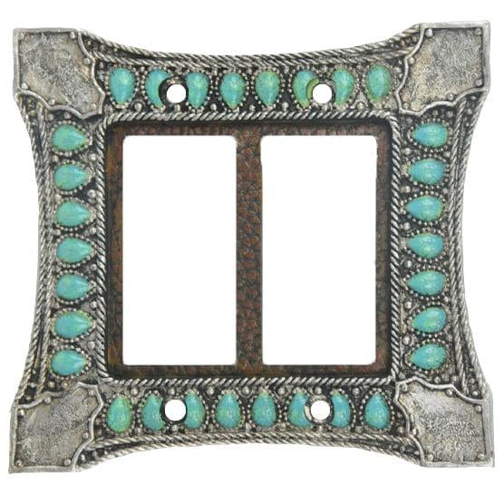 Turquoise Double Rocker Switch Wall Plate Switch and Outlet Wall Plate