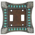 Turquoise Double Switch Wall Plate Switch and Outlet Wall Plate
