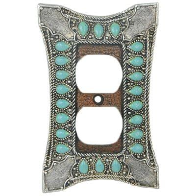 Turquoise Single Outlet Cover Wall Plate Switch and Outlet Wall Plate
