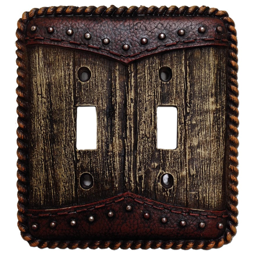 Woodgrain Double Switch Wall Plate Switch and Outlet Wall Plate