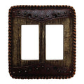 Woodgrain w/ Double Yoke Double Rocker Wall Switch Plate Switch and Outlet Wall Plate