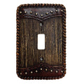 Woodgrain w/ Double Yoke Single Switch Wall Plate Switch and Outlet Wall Plate
