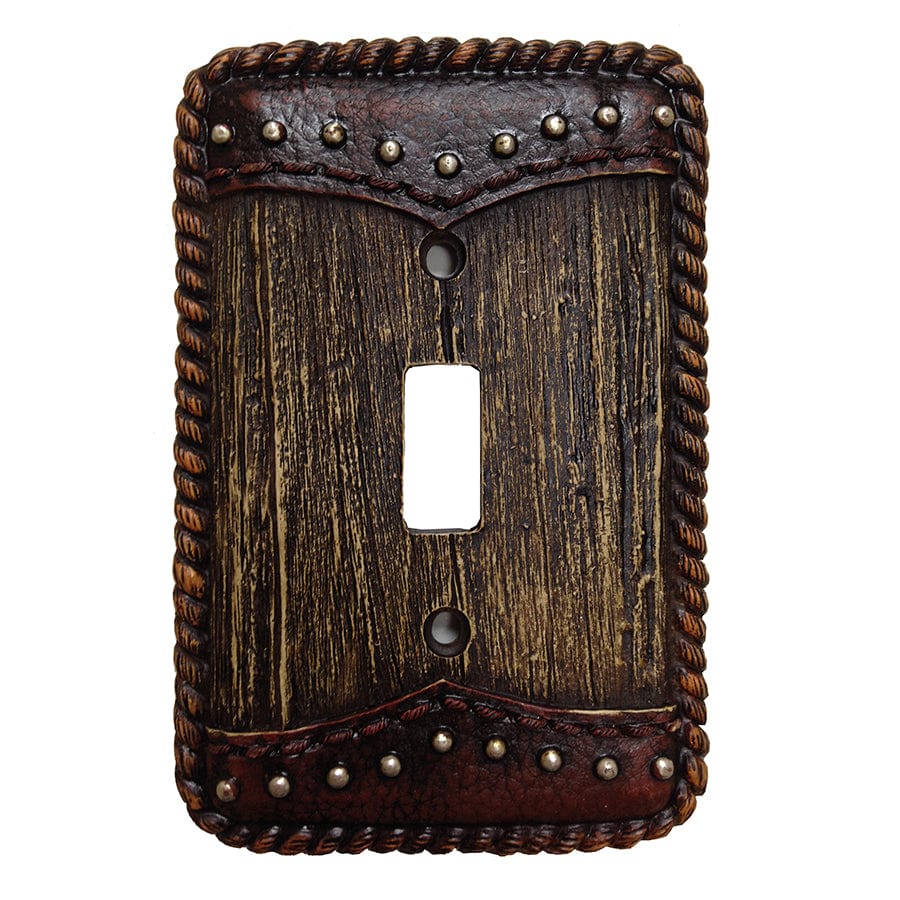 Woodgrain w/ Double Yoke Single Switch Wall Plate Switch and Outlet Wall Plate