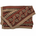 Fair Isle Red & Brown Knit Throw Blanket Throw