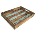 Wooden Tray w/ Turquoise Inlay Home Accents