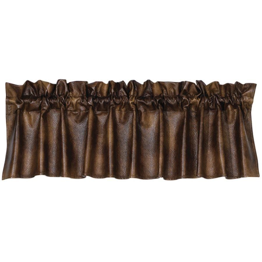Two-Toned Brown Faux Leather Valance Valance