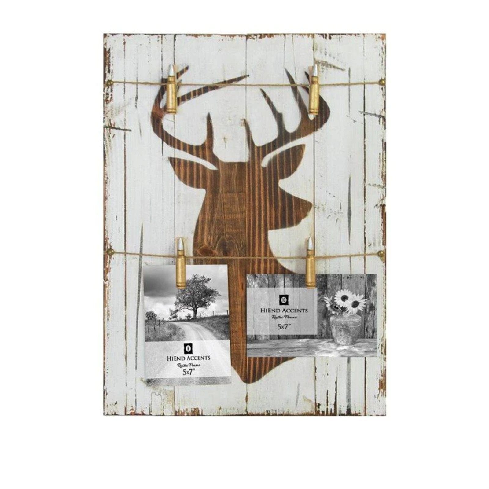 Deer Bust Picture Holder w/ Bullet Clothes Pins Picture Frame