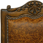 The Matador Dining Chair combines embossed full-grain leather, hand-carved hardwood, and Spanish Colonial artistry. A luxurious Western dining chair handcrafted for beauty, comfort, and endurance. Fully customizable and guaranteed for life.