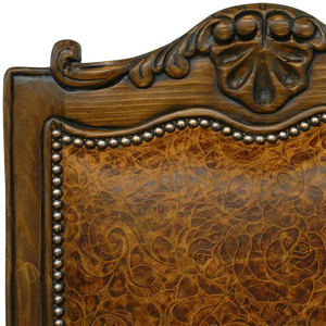 The Matador Dining Chair combines embossed full-grain leather, hand-carved hardwood, and Spanish Colonial artistry. A luxurious Western dining chair handcrafted for beauty, comfort, and endurance. Fully customizable and guaranteed for life.