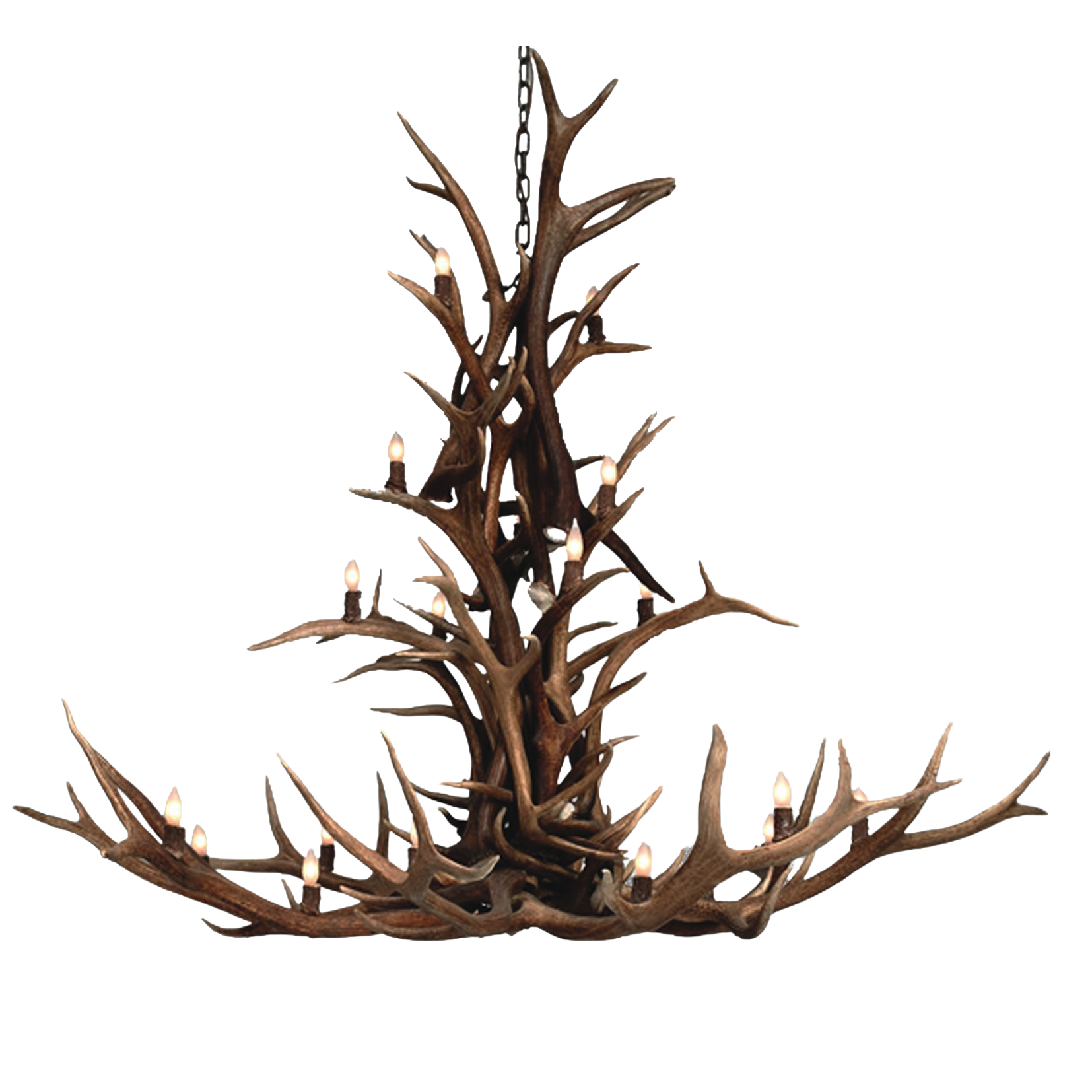 The Olympus 20 Light Elk/Mule Deer/Whitetail Cascade Chandelier