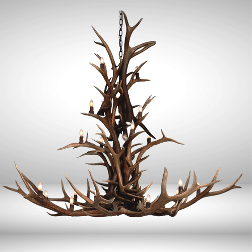 The Olympus 20 Light Elk/Mule Deer/Whitetail Cascade Chandelier