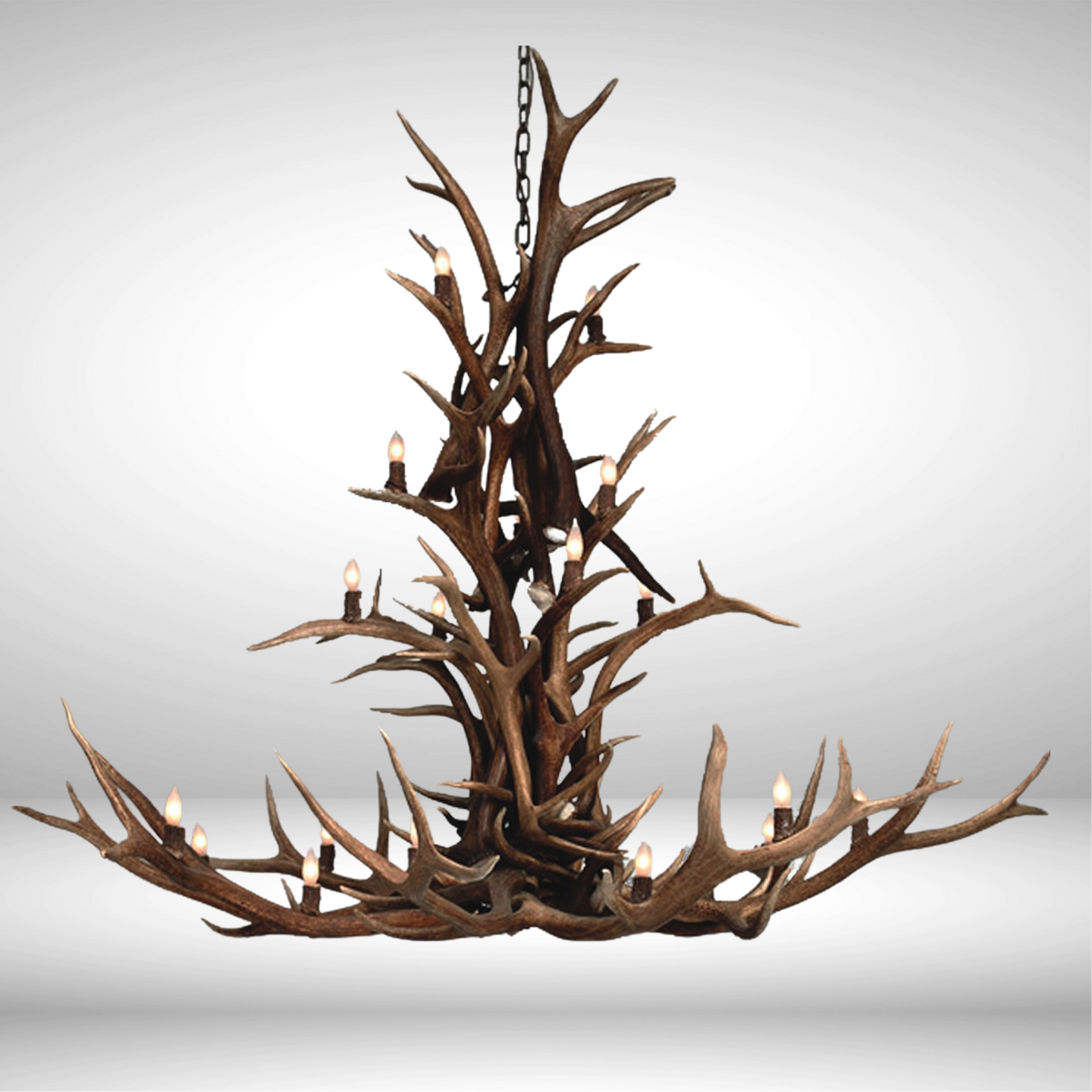The Olympus 20 Light Elk/Mule Deer/Whitetail Cascade Chandelier