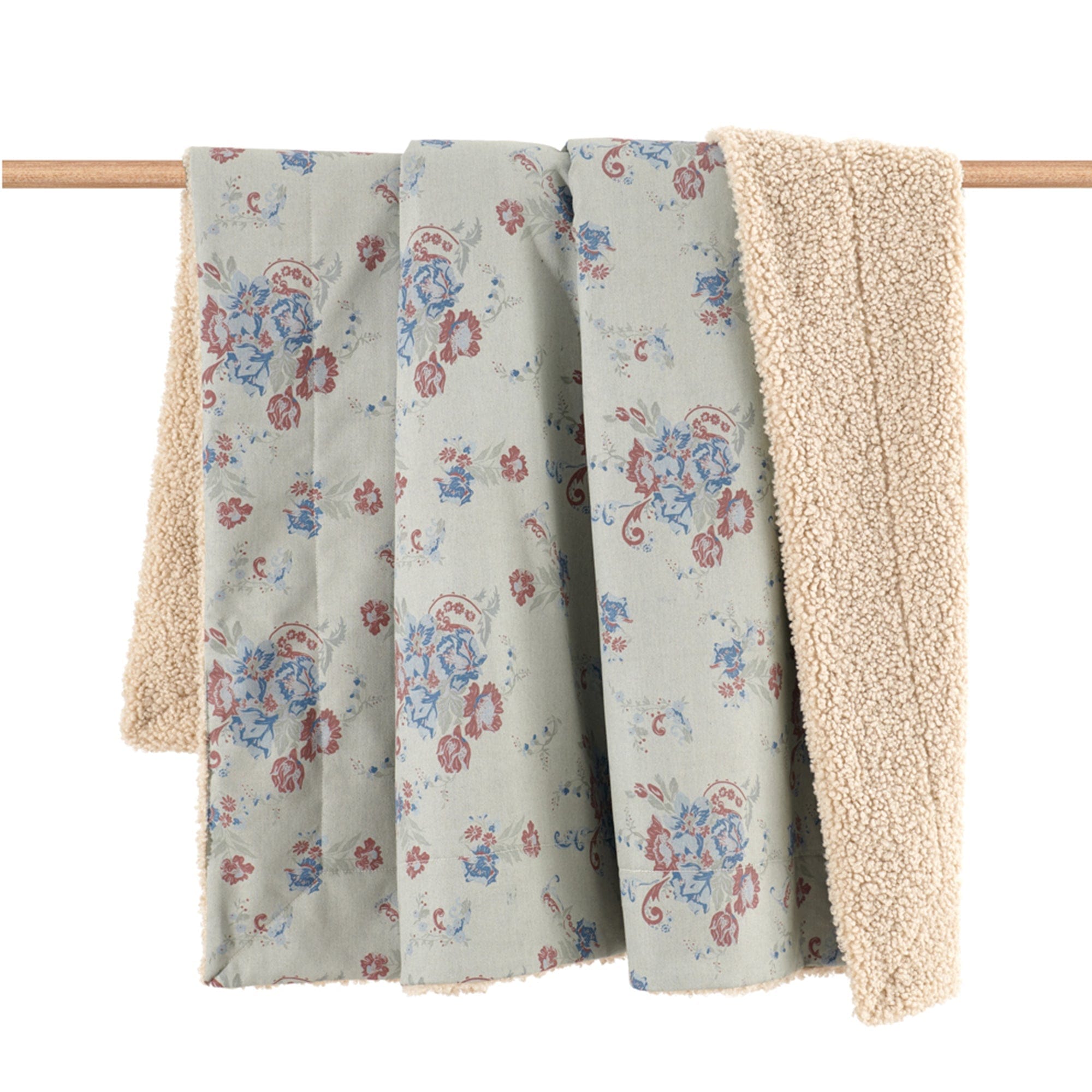 Rosabel Washed Denim Teddy-Backed Throw Throw