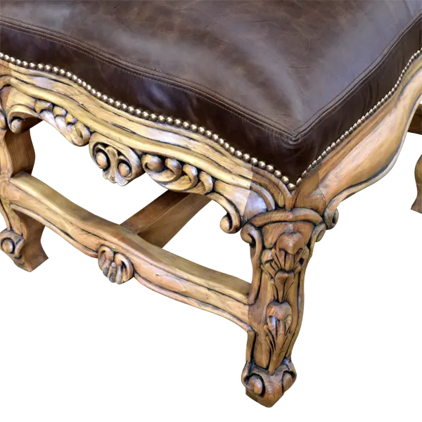 The Picador Dining Chair features full-grain leather upholstery, embossed floral detailing, and hand-carved hardwood. A Spanish Colonial-inspired dining chair blending Western luxury with artisanal craftsmanship. 100% customizable and guaranteed for life.
