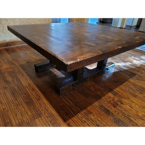 Square Alder Dining Table - Farmhouse Style Dining Table