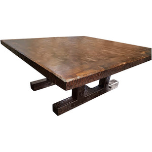 Square Alder Dining Table - Farmhouse Style Dining Table