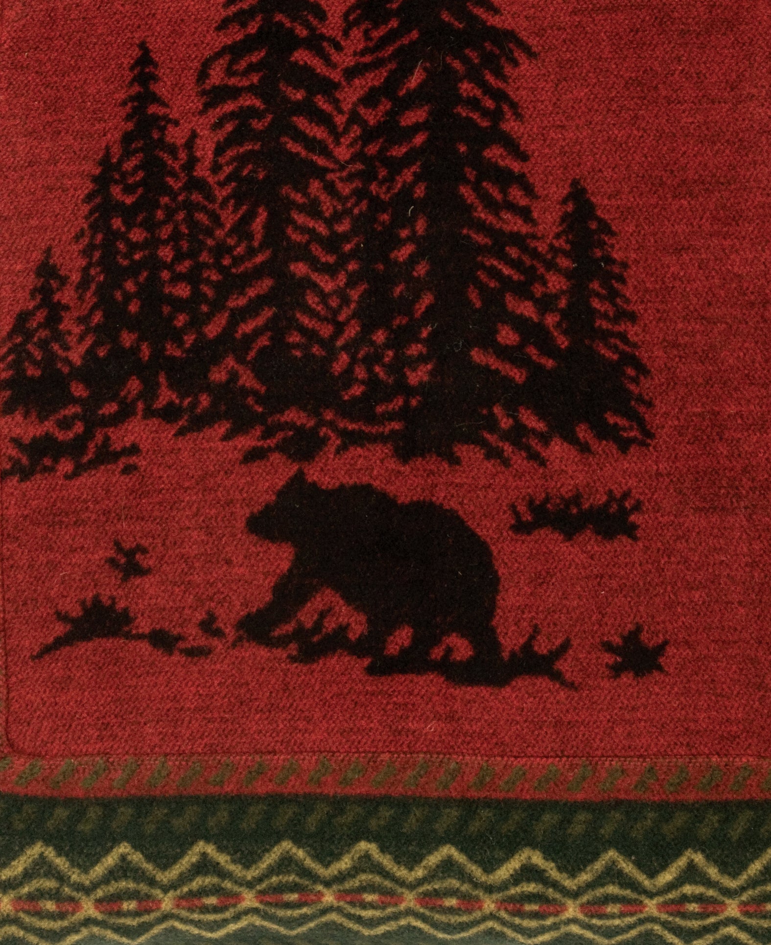 Wooded River Bear Border Fabric