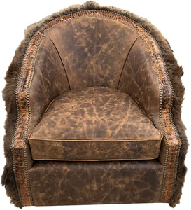 Yellowstone Buffalo Swivel Chair