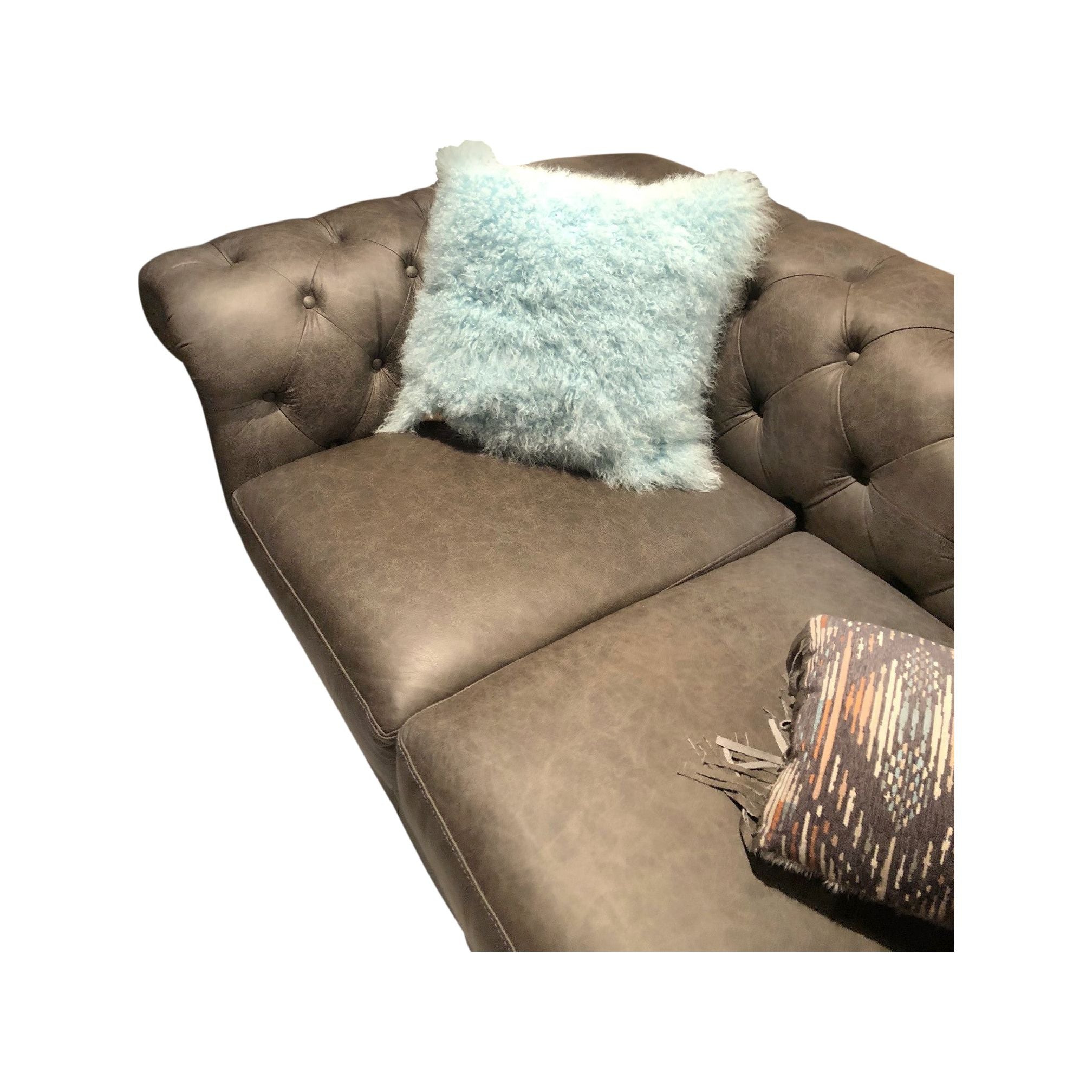 Tibetan Throw Pillow - Light Teel