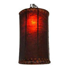 Cylinder Raw Hide Shade Pendant