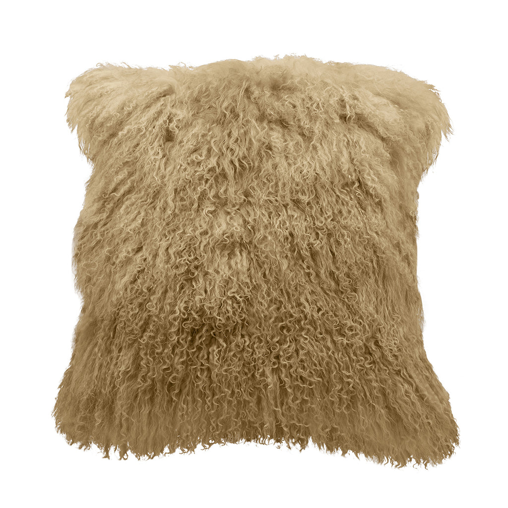 Tibetan Sheep Throw Pillow - Champagne