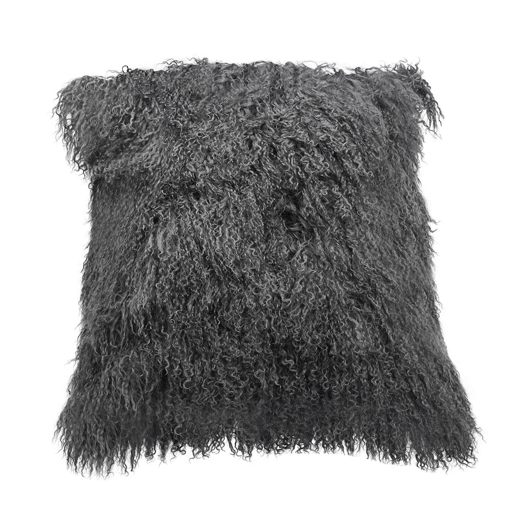 Tibetan Sheep Throw Pillow - Charcoal