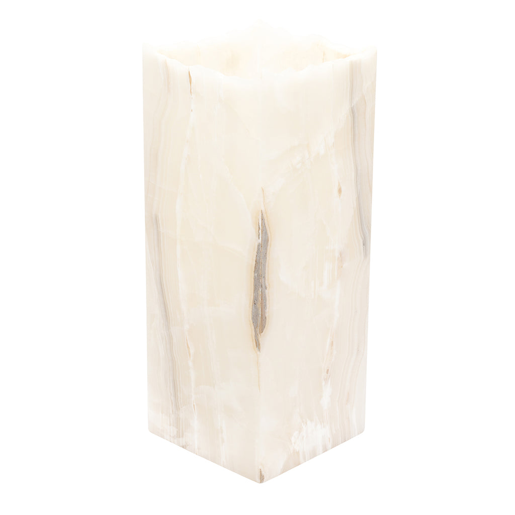 Medium Cube Natural Edge White Ice Lamp