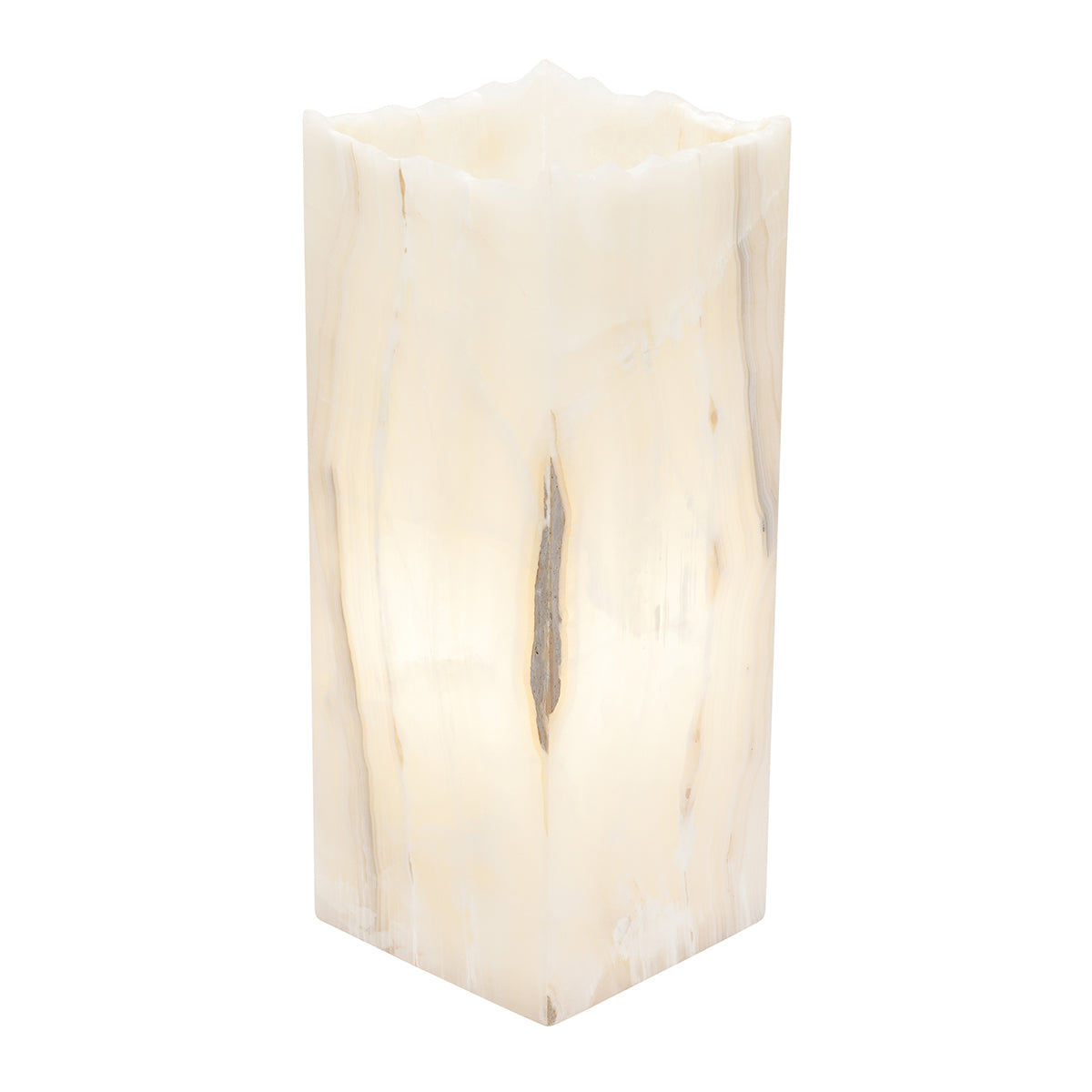 Medium Cube Natural Edge White Ice Lamp