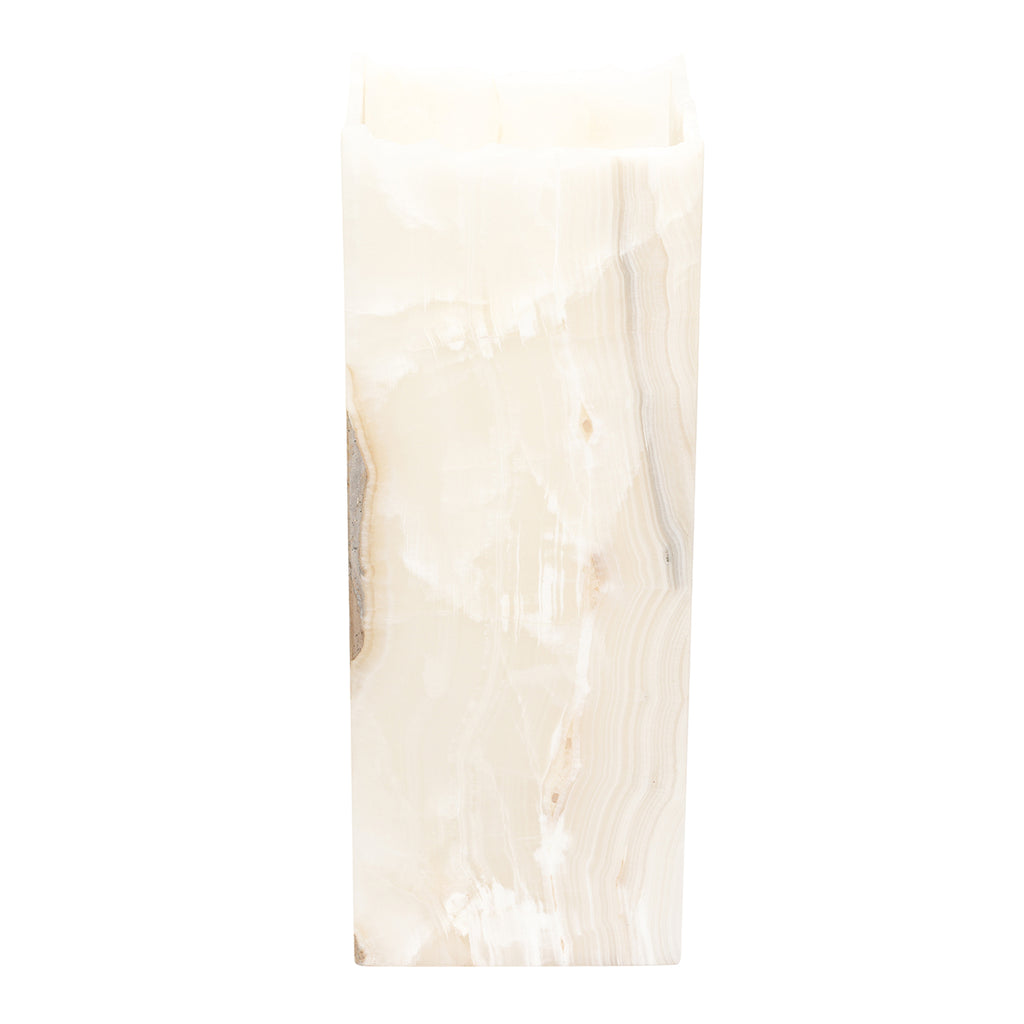 Medium Cube Natural Edge White Ice Lamp