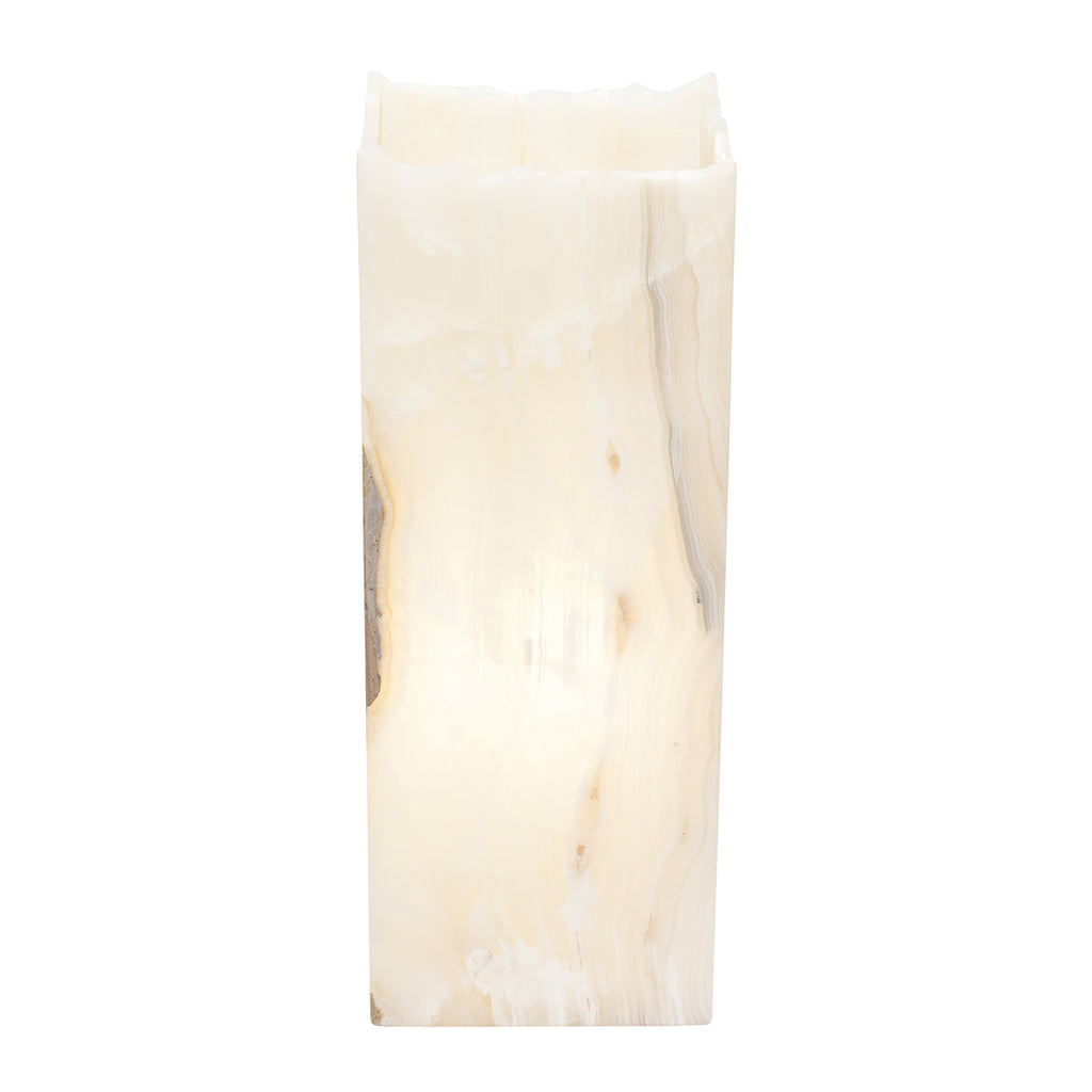 Medium Cube Natural Edge White Ice Lamp