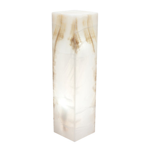 Medium Large Cube Natural Edge White Ice Lamp