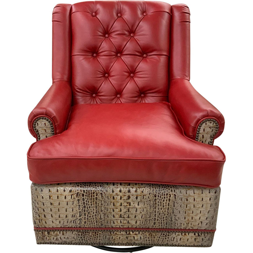 Roja Tallback Leather Swivel Glider 