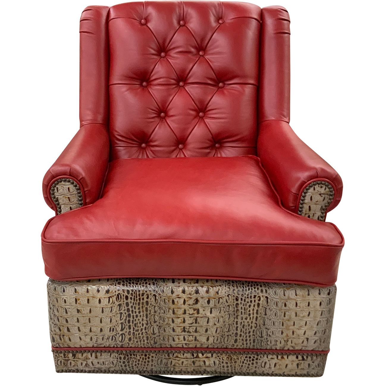 Roja Tallback Leather Swivel Glider 