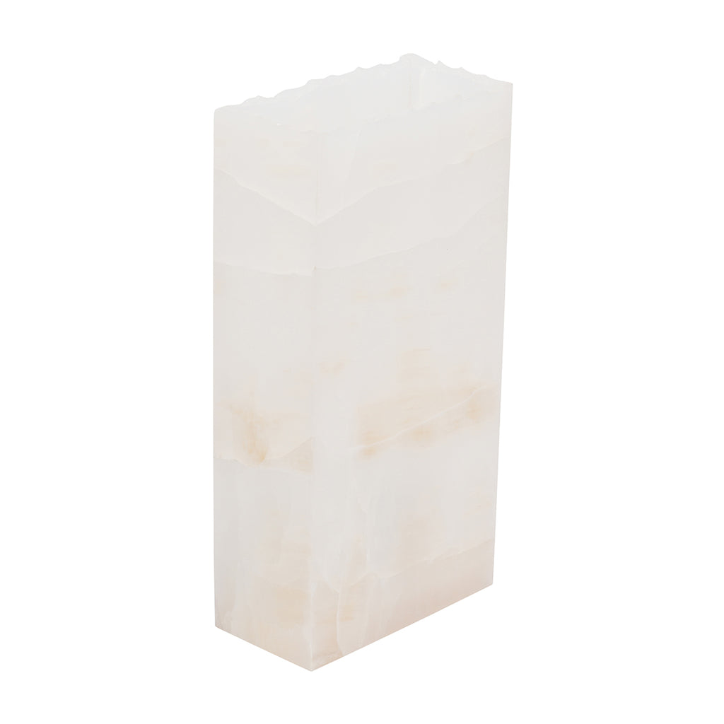 Small Rectangle Natural Edge White Ice Lamp