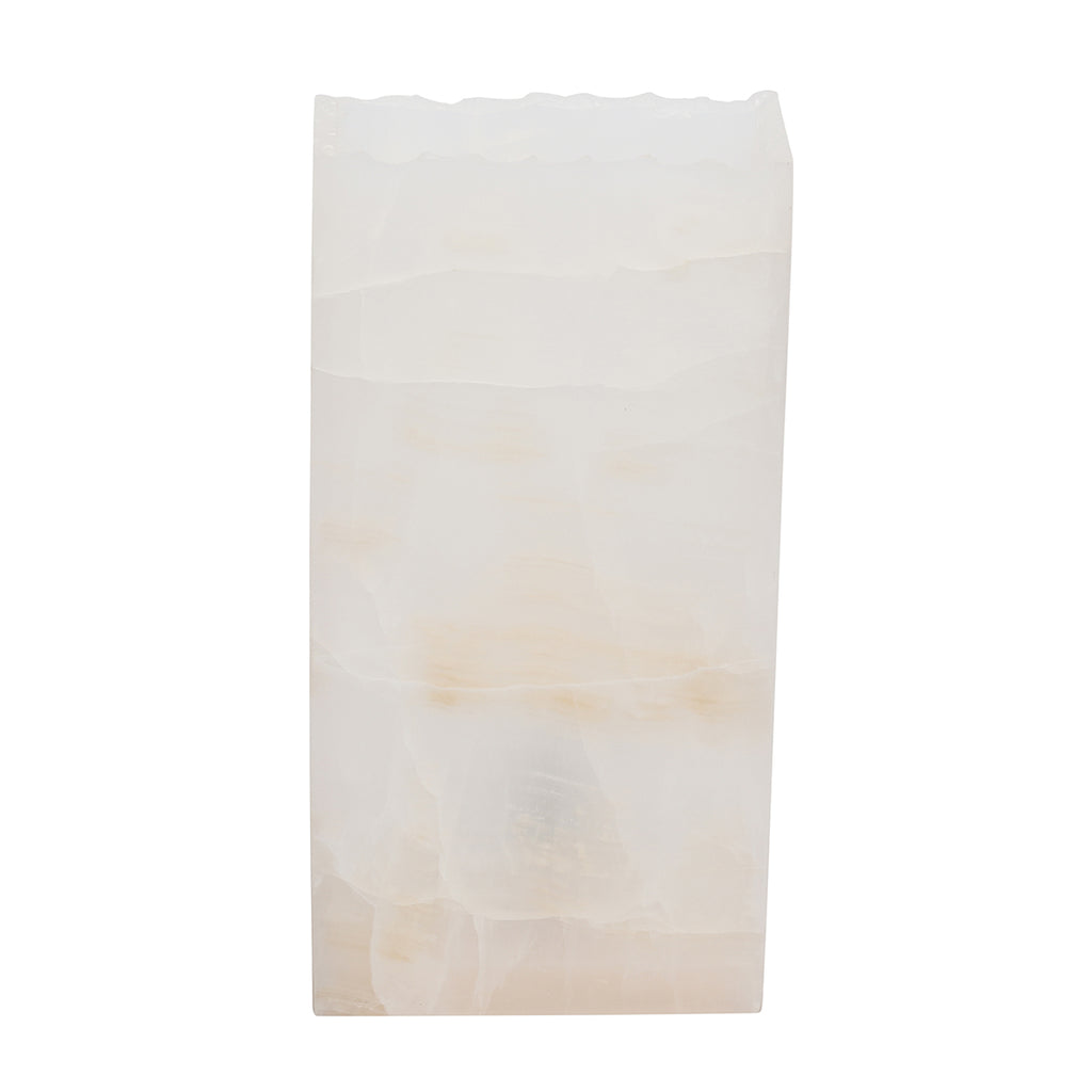 Small Rectangle Natural Edge White Ice Lamp