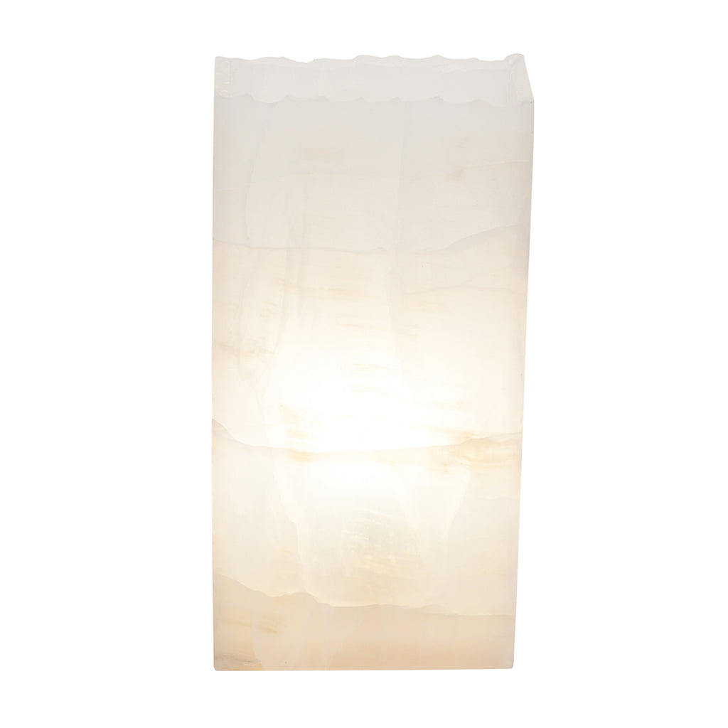 Small Rectangle Natural Edge White Ice Lamp